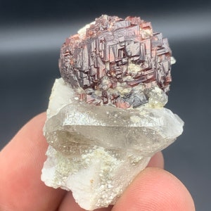 141 Carats Spessartine Garnet with Smoky Quartz and Feldspar