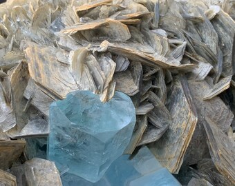 6270 Grams Huge Aquamarine with Mica Specimen.