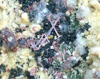 880 Grams Sagenite/Rutile with Calcite Specimen.