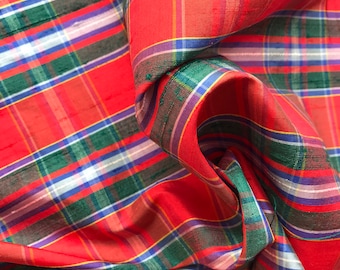 yds of Silk Plaid fabric 2