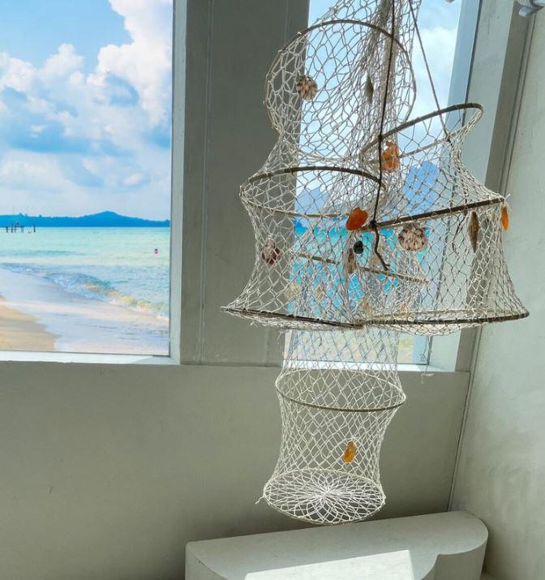 decorate fishing net with shells Rosoz Nature Fish Wall Decoration Shells, Ocean Themed Wall Hangings Net Party Decor for Pirate Party,Wedding,Photographing Decoration : Home & Kitchen 45 FISH NET SHELL WINDOW