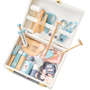Montessori Wooden Doctor Kit for Kids, Perfect Future Doctor Gift, Pretend Doctor Playset for Kids Christmas or Birthday Toy Gift