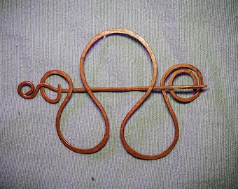 Stylish copper hair clip with spiral pattern - handmade hair accessories for sophisticated looks