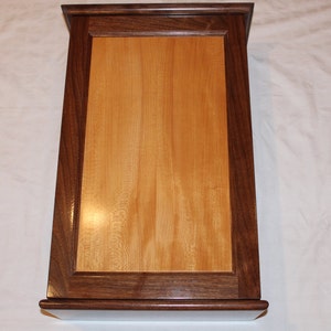 Walnut Wall Hung Cabinet with Sycamore Door Panel