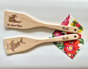 Premium Quality Fissler Wooden Spatula with Elegant Japanese Design - Great for Family & Friends and Cooking Enthusiasts