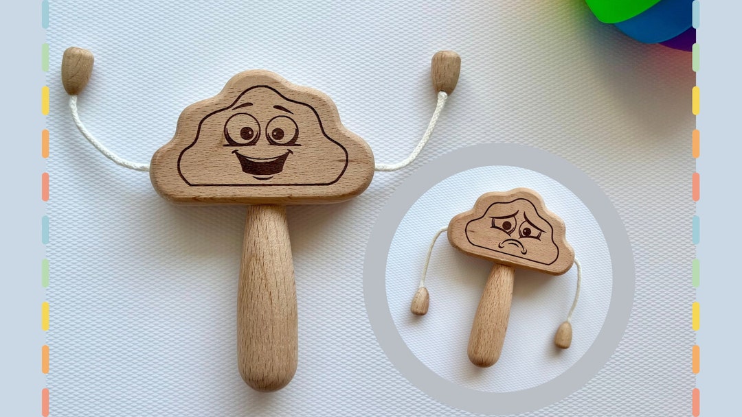 Face Bead Rattle Happy Sad Cloud Face Baby Rattle Eco-friendly Toy for Indoor and ...