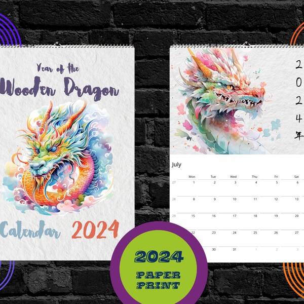 2024 Dragon Calendar Etsy