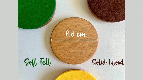 Set Di 4 Sottobicchieri Rotondi In Feltro Marrone – Diametro 10 Cm, Spessore 3 Mm, Lavabili