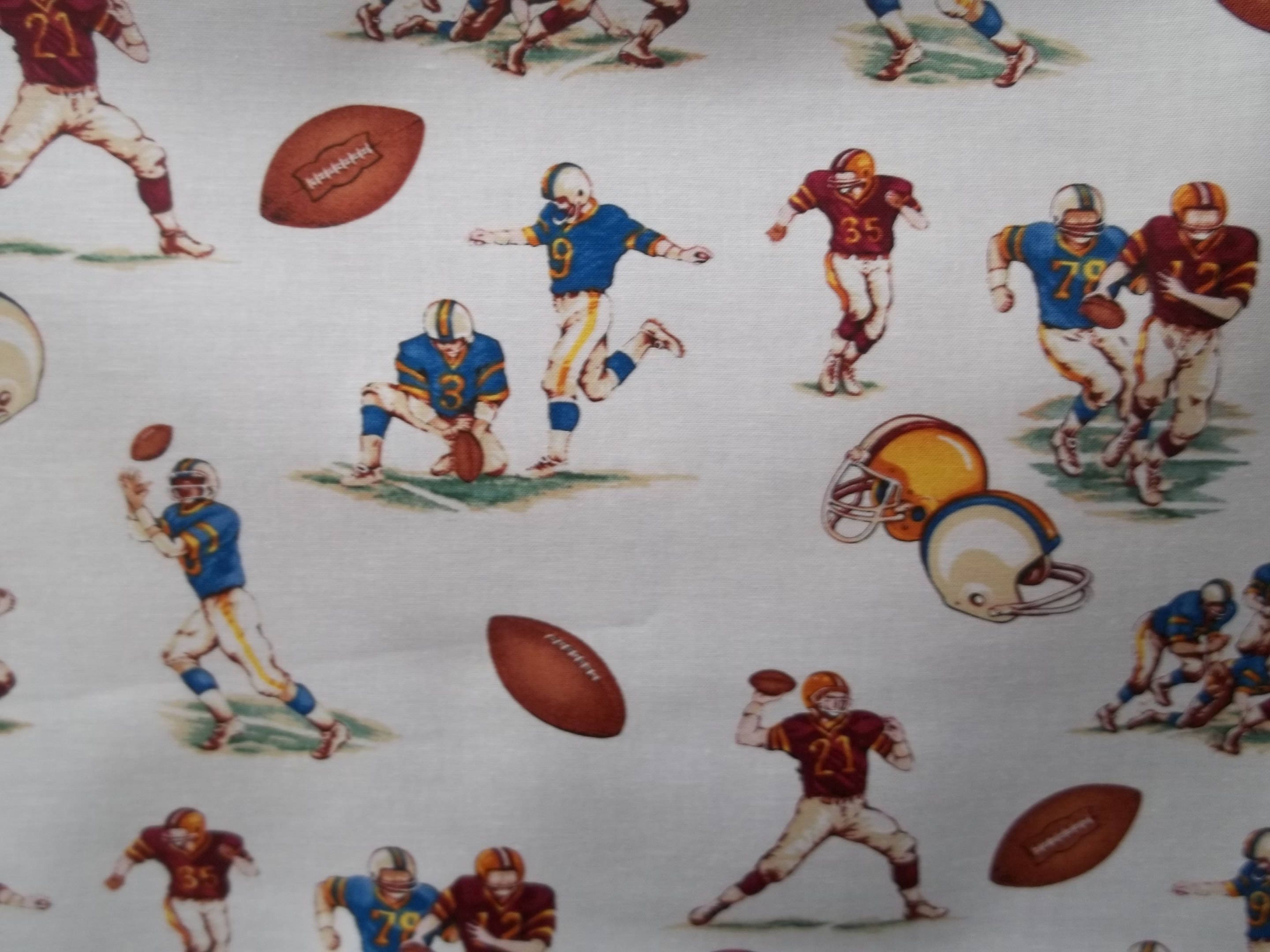 Football Print Fabric Etsy
