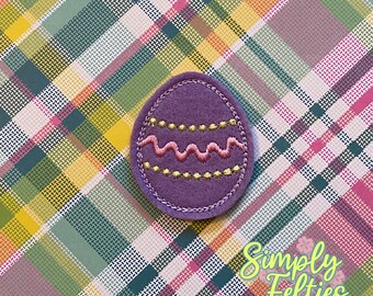 Easter Egg Felties-Wavy Dots (Purple)