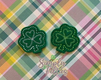 St. Patrick's Day Felties-Shamrock Swirl Felties (White or Lime)