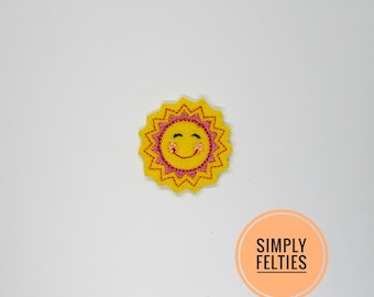 Summer Felties | Sunshine Felties | Smiley Sunshine Felties (Dark Pink)