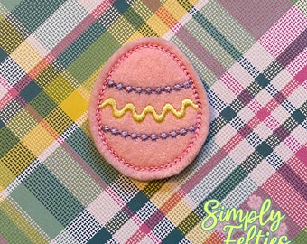 Easter Egg Felties-Wavy Dots (Pink)