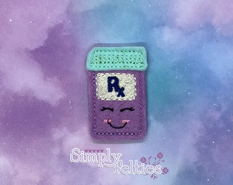 Prescription Pill Bottle Felties (Light Purple/Mint)