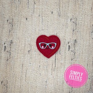 Valentine's Day Felties | Heart Felties| Nerdy Heart Felties (Red/Aqua)