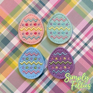 Easter Egg FeltiesStripes and Dots Pastel Colors image 1