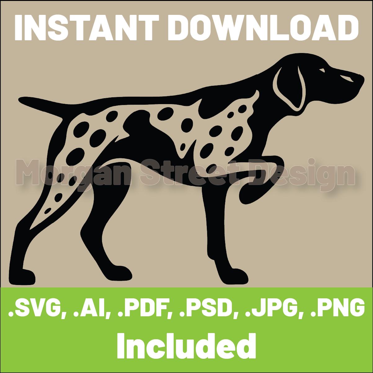 German Shorthair Pointer SVG | Dog PNG | Cricut & Silhouette Cutting File | Instant Download | Dog Lover | Pointer 03