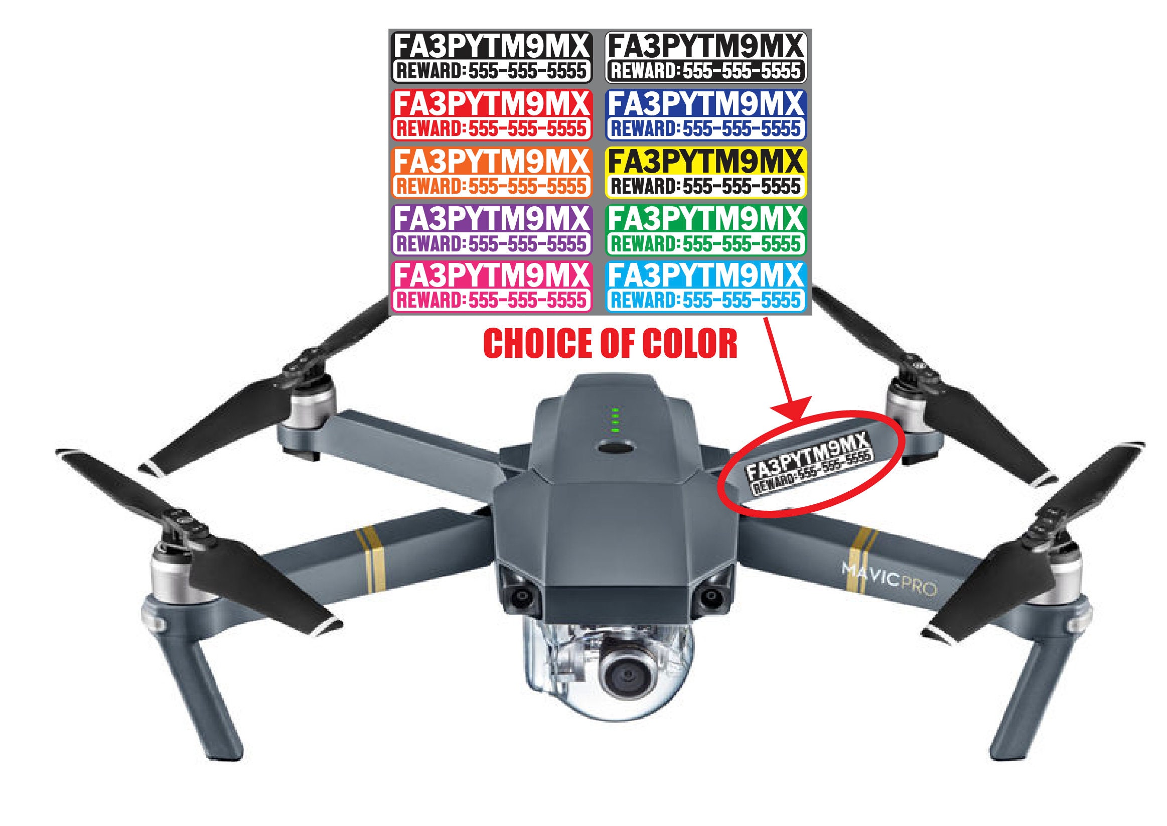 Set of 4 FAA Required Drone Registration Number Set Etsy