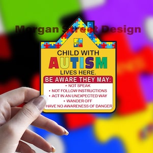 Autism Child Adult Person Teen Children Lives Here Various Options available Decal Sticker