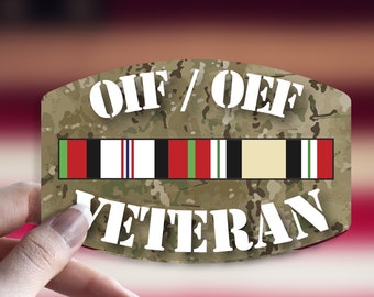 OIF/OEF Operation Iraqi Freedom MultiCam Veteran Vinyl Decal Sticker Army, Marines, USAF, Navy