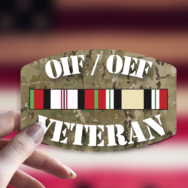 OIF/OEF Operation Iraqi Freedom MultiCam Veteran Vinyl Decal Sticker Army, Marines, USAF, Navy