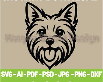 Yorkshire Terrier SVG | Dog PNG | Cricut & Silhouette Cutting File | Instant Download | Yorkshire05