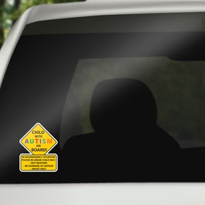 Child With Autism On Board Car Truck Decal Sticker image 2