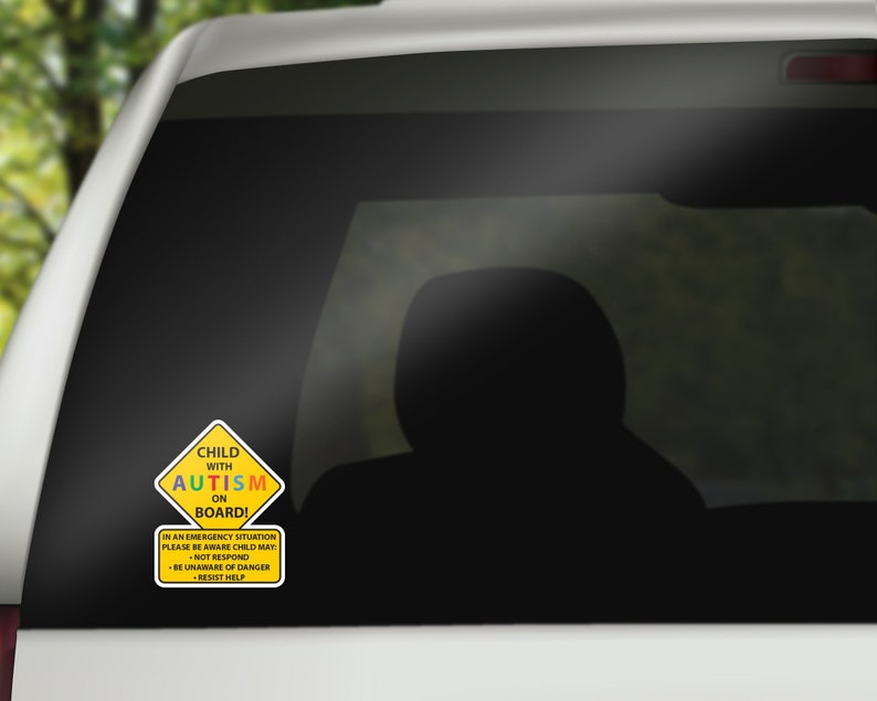 Child With Autism On Board Car Truck Decal Sticker image 2