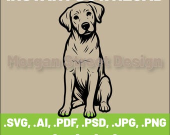 Labrador SVG | Dog PNG | Cricut & Silhouette Cutting File | Instant Download | Labrador02