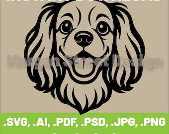King Charles Spaniel SVG | Dog PNG | Cricut & Silhouette Cutting File | Instant Download