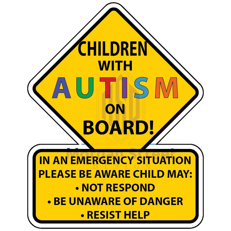 Child With Autism On Board Car Truck Decal Sticker image 6