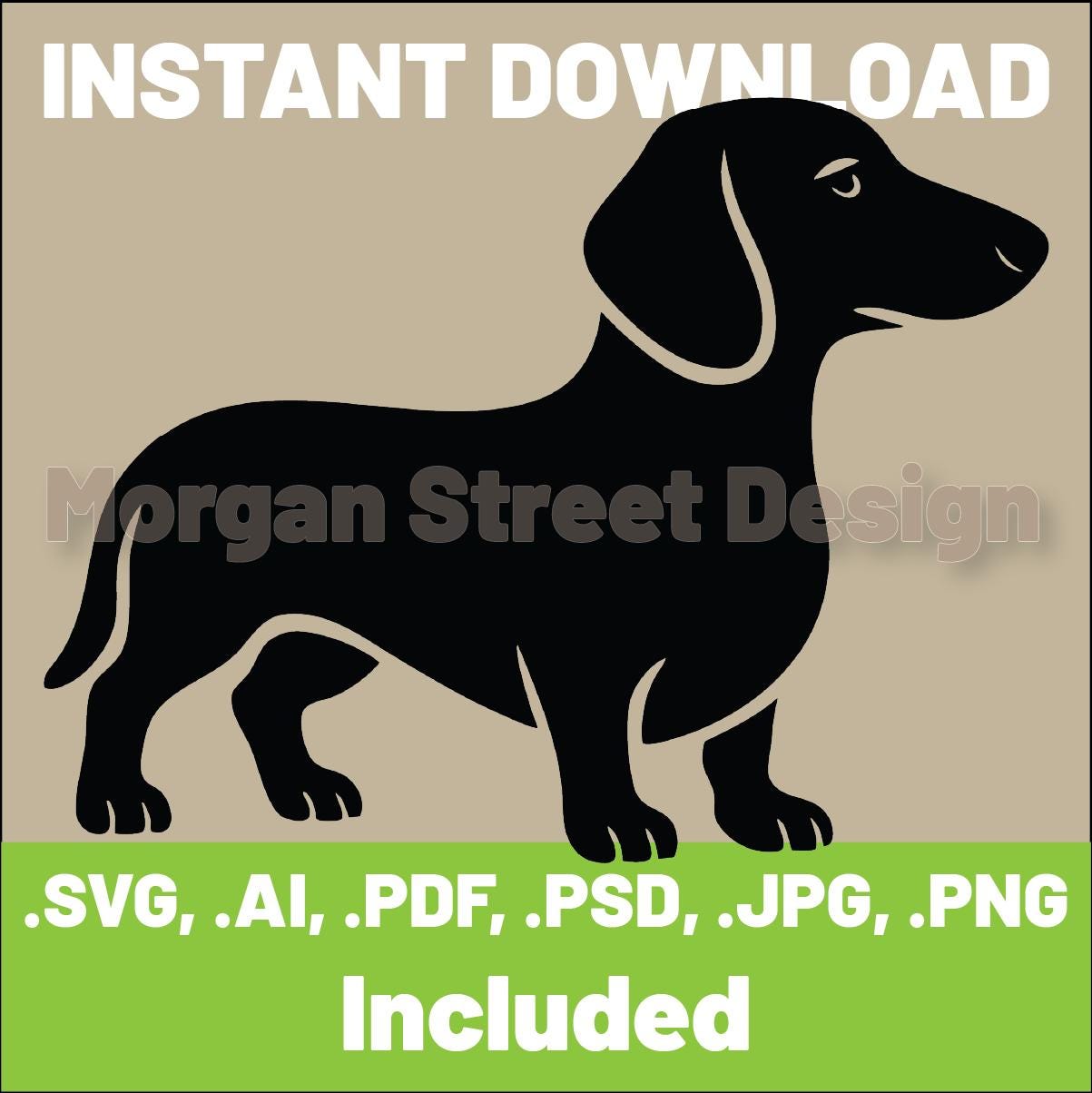 Dachshund SVG | Dog PNG | Cricut & Silhouette Cutting File | Instant Download | Dachshund Lover | Dachshund03