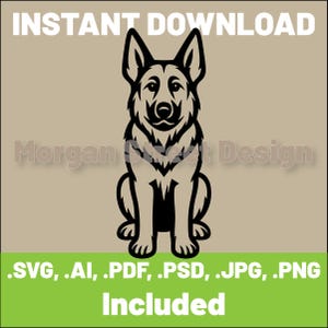 German Shepard SVG | Dog PNG | Cricut & Silhouette Cutting File | Instant Download | German Shepard02