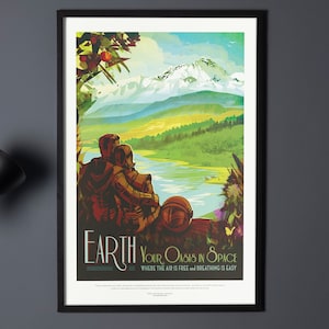 Earth - Your Oasis in Space - Exoplanet Space Tourism Travel Poster Wall Art by NASA JPL