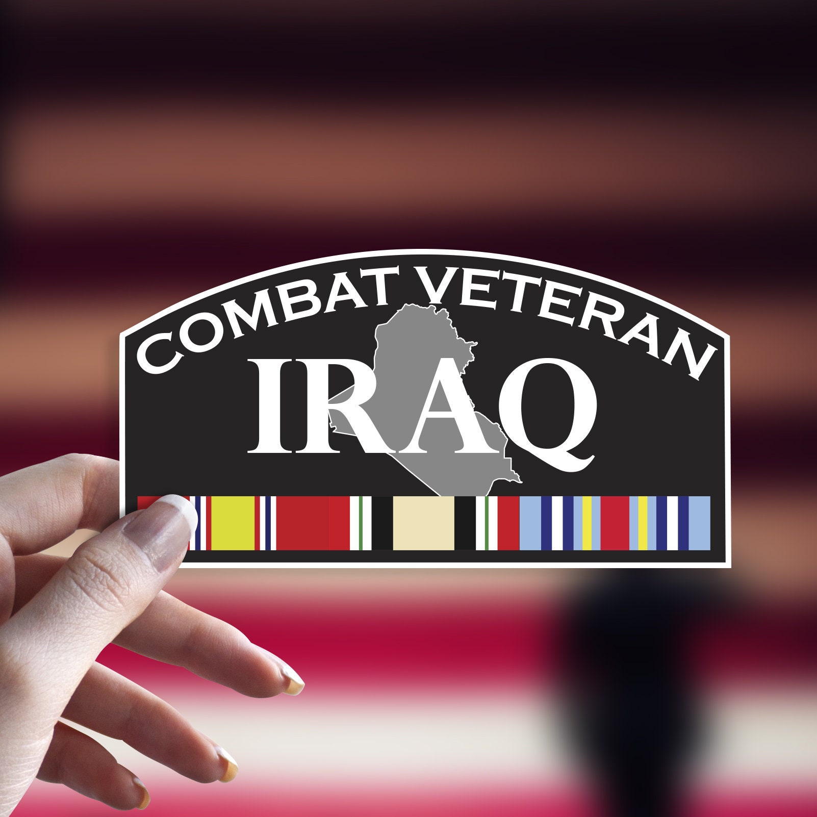 Iraq Combat Veteran Die Cut Vinyl Decal Sticker