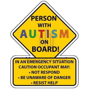 Child With Autism On Board Car Truck Decal Sticker Person