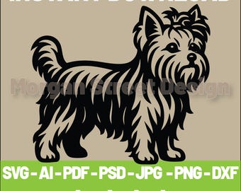 Yorkshire Terrier SVG | Dog PNG | Cricut & Silhouette Cutting File | Instant Download | Yorkshire03
