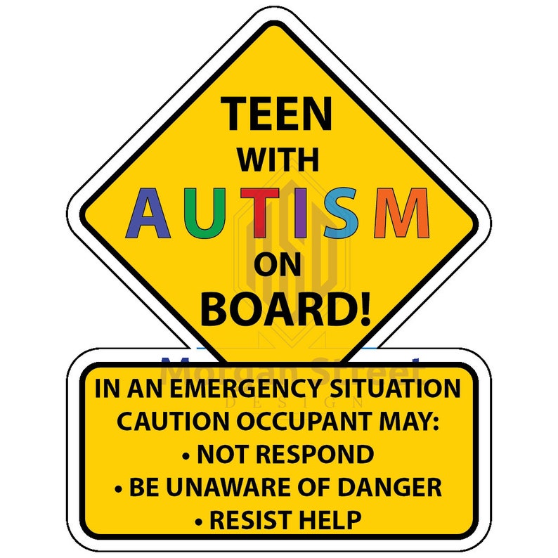 Child With Autism On Board Car Truck Decal Sticker image 8