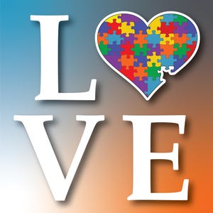 Autism Love Heart Decal | Colorful Puzzle Car Window Sticker | Vinyl Bumper Decal | 5 x 5 Inch