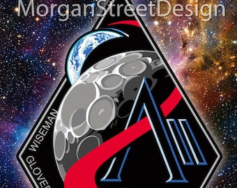Artemis II Mission Emblem Sticker Decal – NASA Moon Mission Patch Vinyl Sticker for Water Bottles, Laptops & Helmets