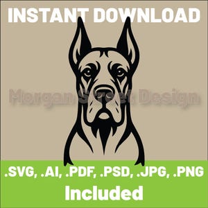 Great Dane SVG | Dog PNG | Cricut & Silhouette Cutting File | Instant Download | Great Dane Lover | Dane 01