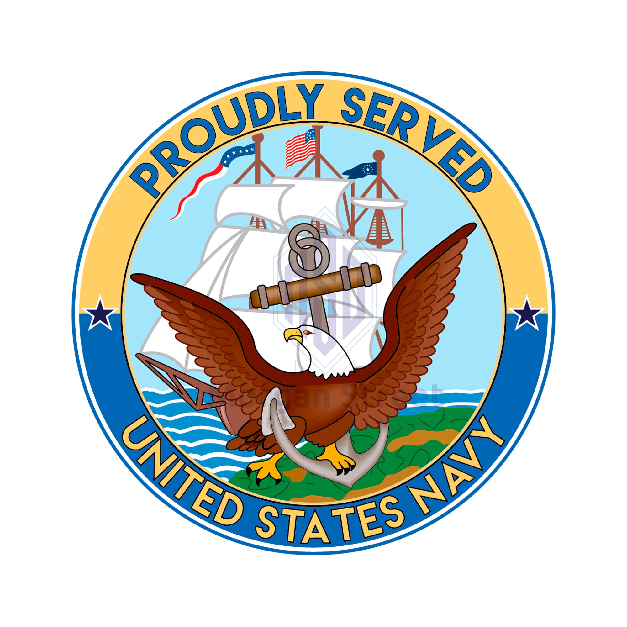 thumbnail image 2 of US Navy Emblem Military Vinyl Decal – 3.5 Inch, Multicolor Glossy, Self-Adhesive For Car Or Window 2 of 5