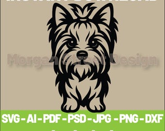 Yorkshire Terrier SVG | Dog PNG | Cricut & Silhouette Cutting File | Instant Download | Yorkshire01