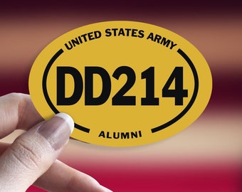 U.S. Army Veteran Military DD 214 Alumni Veteran Vinyl Decal 5"