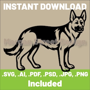 German Shepard SVG | Dog PNG | Cricut & Silhouette Cutting File | Instant Download | German Shepard03