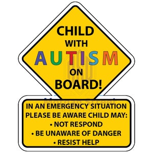 Child With Autism On Board Car Truck Decal Sticker Child