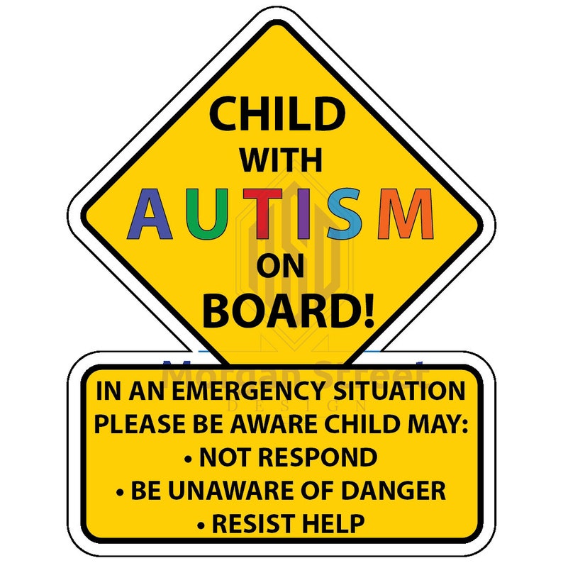 Child With Autism On Board Car Truck Decal Sticker Child