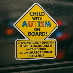Autism On Board Car Decal – Alert Emergency Responders – Child, Teen, Adult Options – Vinyl Sticker for Cars & Trucks