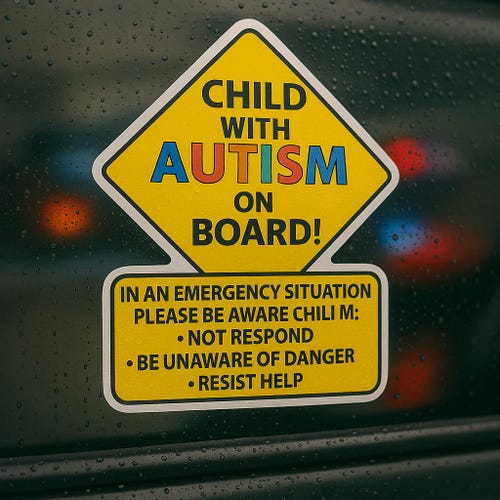 Sticker voiture Autisme à bord : Sticker alerte d'urgence en vinyle
