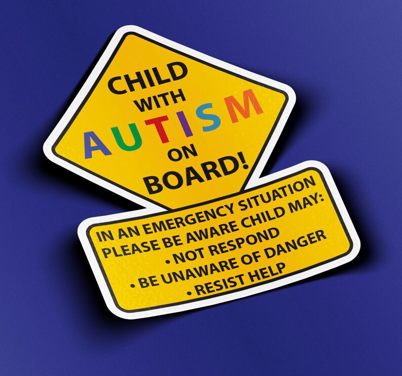 Child With Autism On Board Car Truck Decal Sticker Etsy